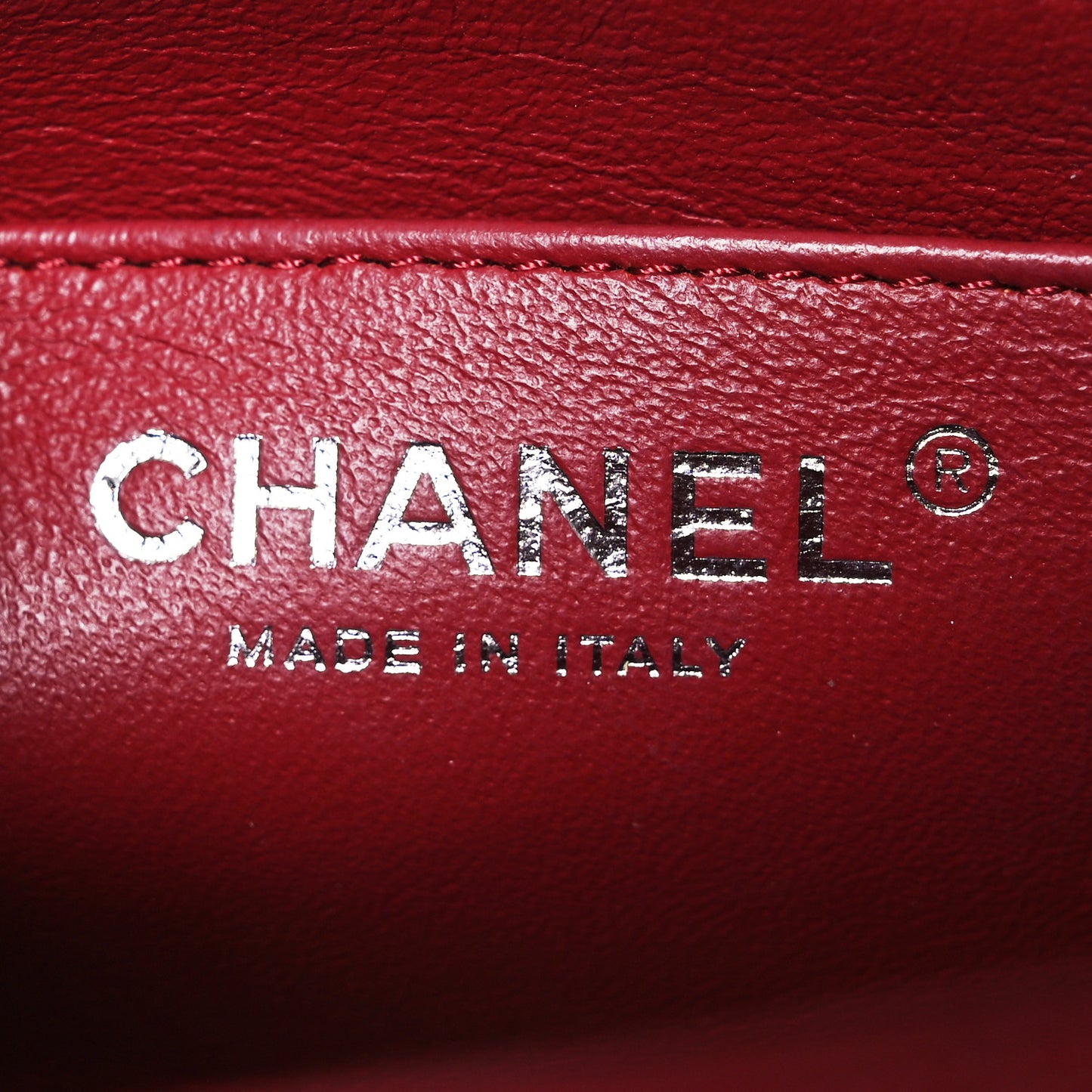 Caviar Quilted Mini Square Flap Red
