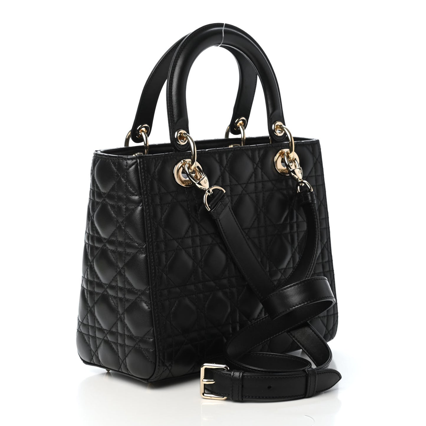 Lambskin Cannage Medium Lady Dior Black