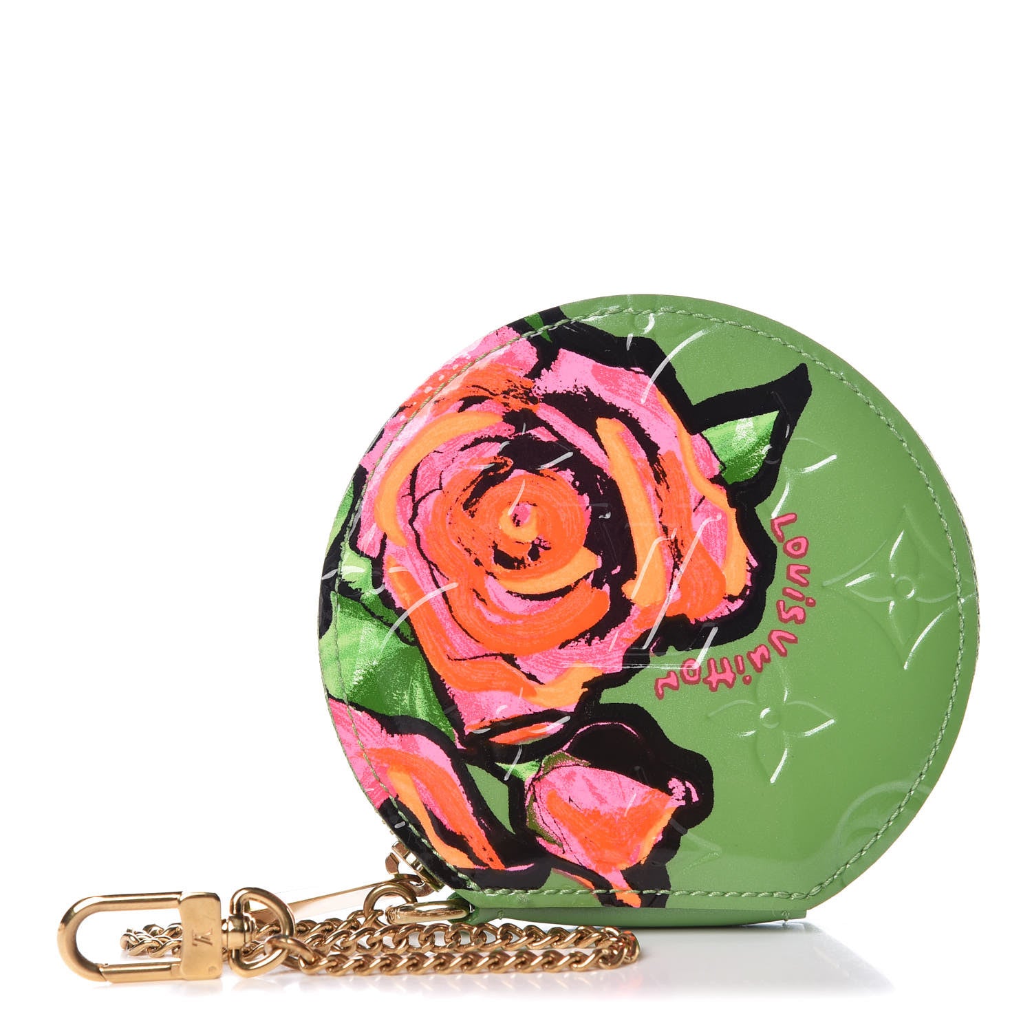 Louis Vuitton Vernis Roses Chapeau Coin Purse Vert Tonic 1 of 7