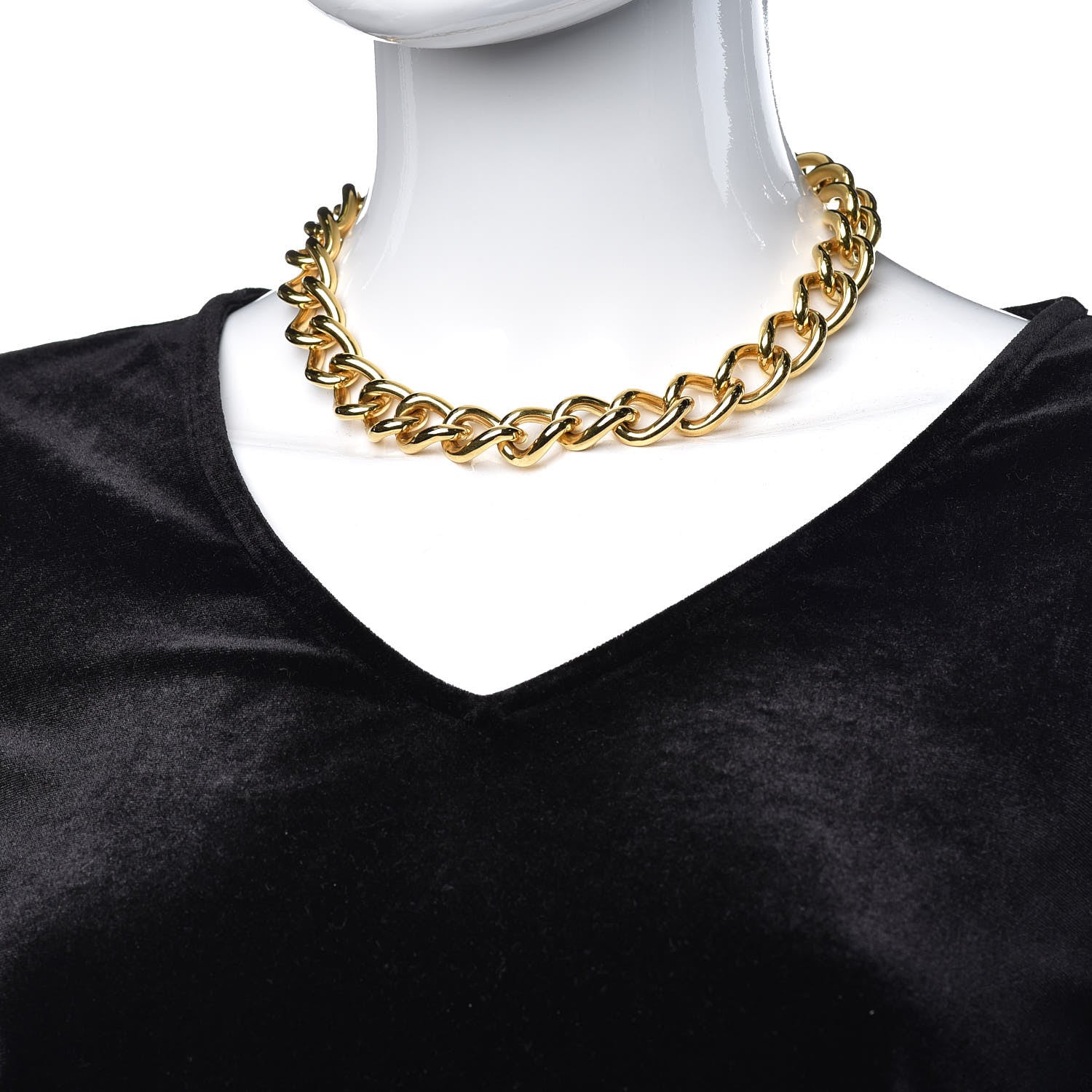 Christian Dior Curb Chain Necklace Gold 2 of 4
