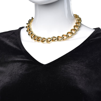 Christian Dior Curb Chain Necklace Gold 2 of 4