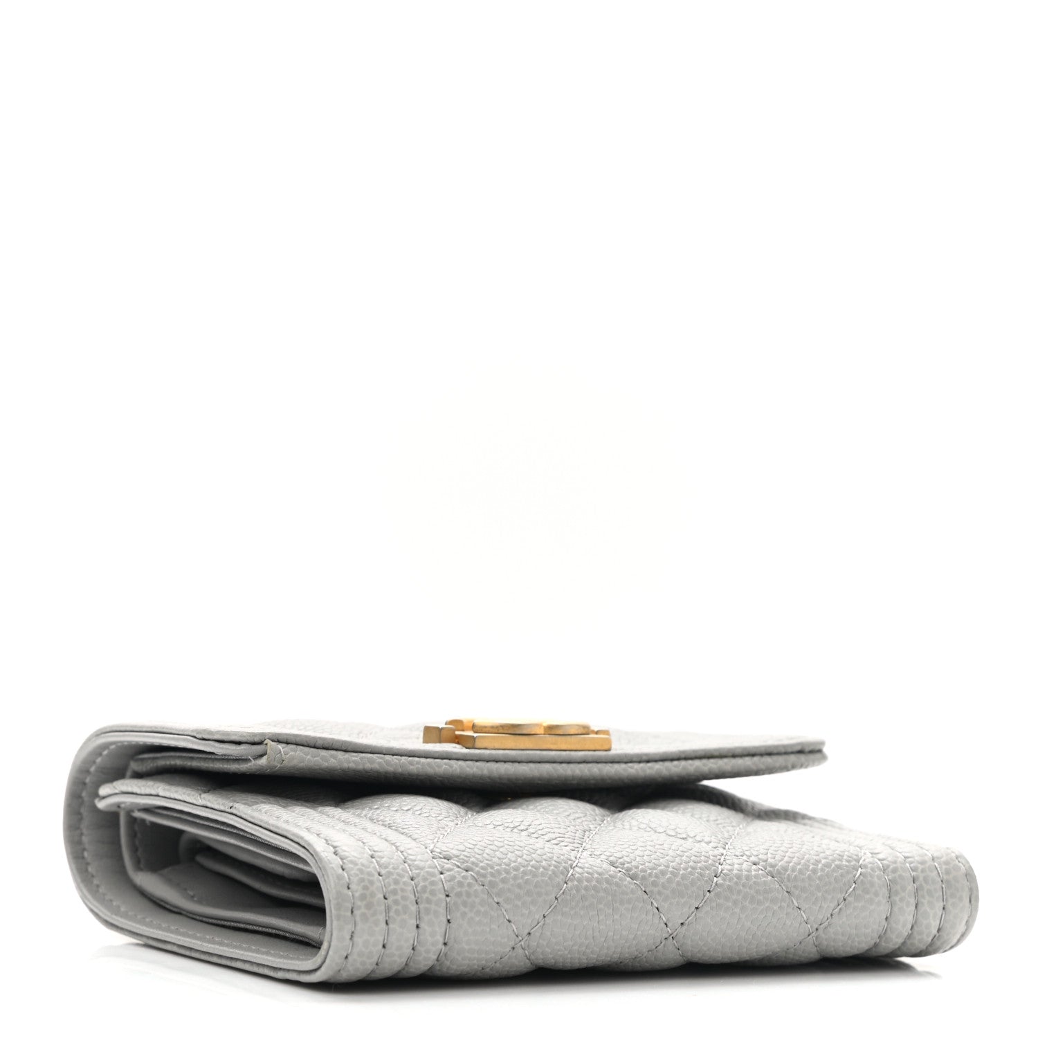 Chanel Caviar Quilted Compact Boy Flap Wallet Grey 4 of 7