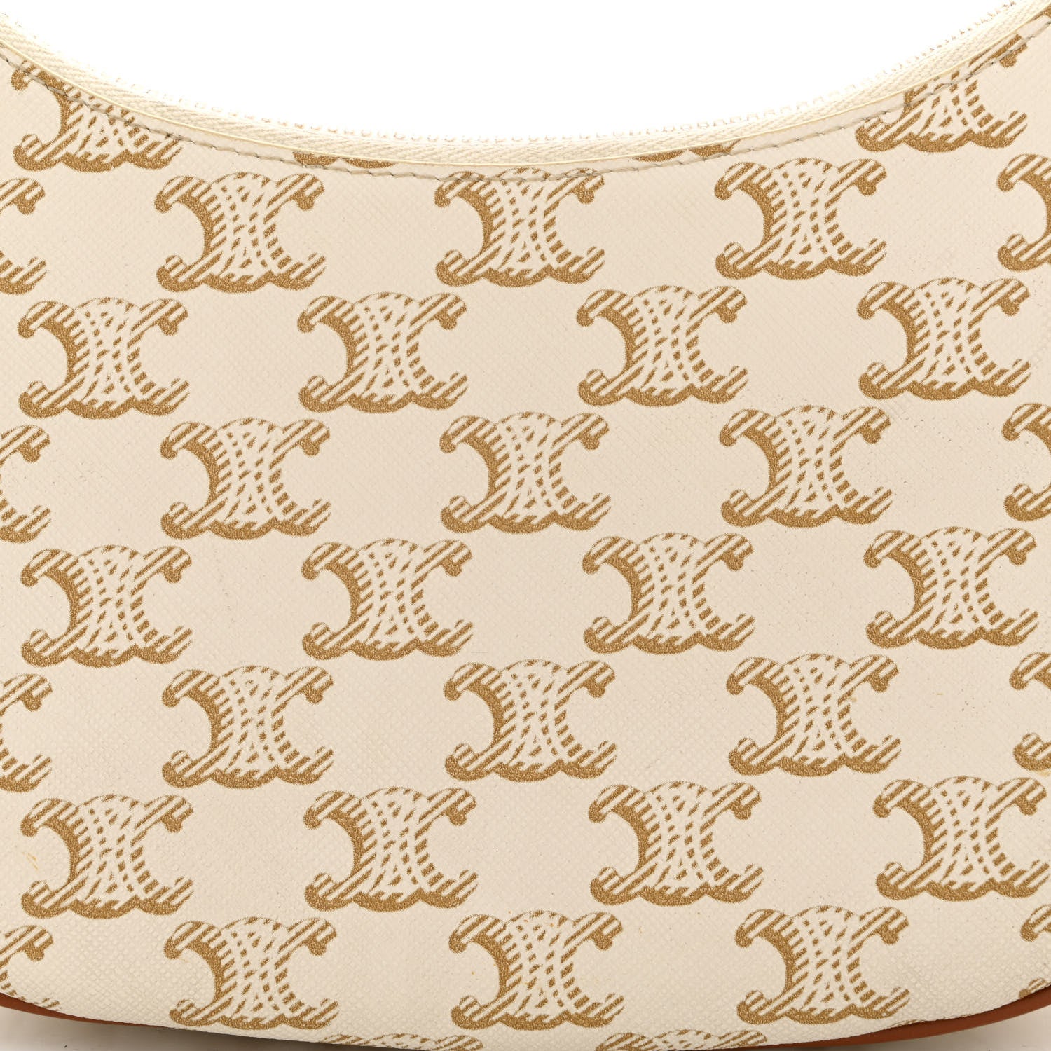 Celine Canvas Calfskin Ava Triomphe Shoulder Bag White 9 of 15