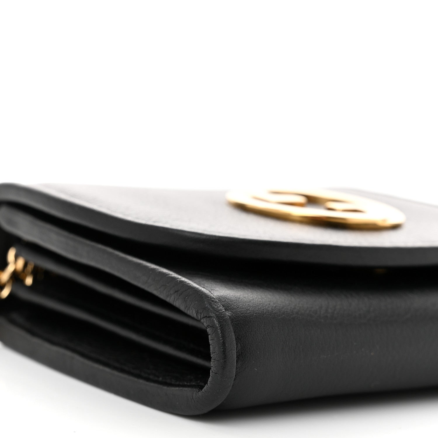 Gucci Roxy Calfskin Medium Blondie Chain Wallet Black 9 of 11