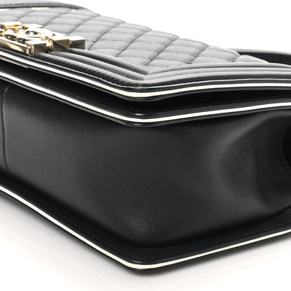 Chanel Calfskin Quilted Medium Boy Top Handle Flap Black 10 of 10