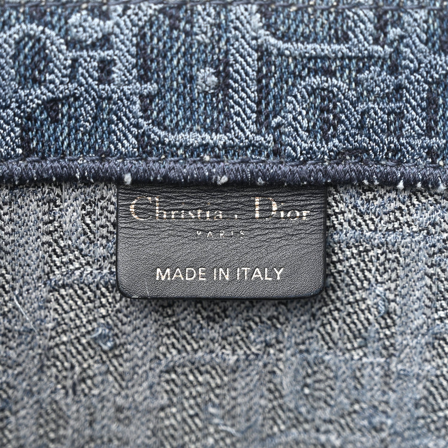 Christian Dior Oblique Denim Book Tote Denim Blue 6 of 13