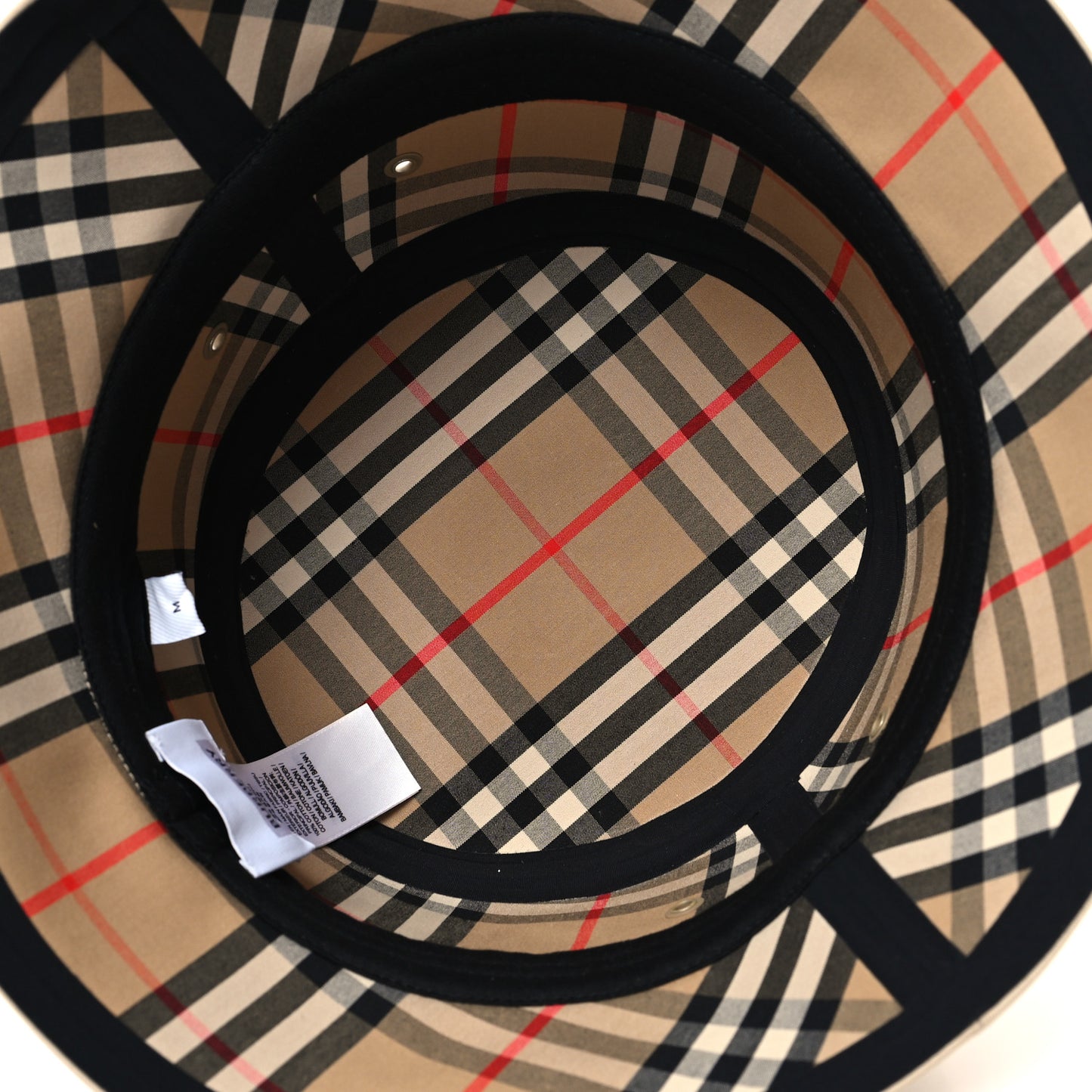 Technical Cotton Giant Check Globe Bucket Hat M Soft Fawn