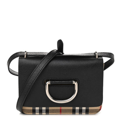 Burberry Goatskin Vintage Check Mini D-Ring Bag Black 1 of 13