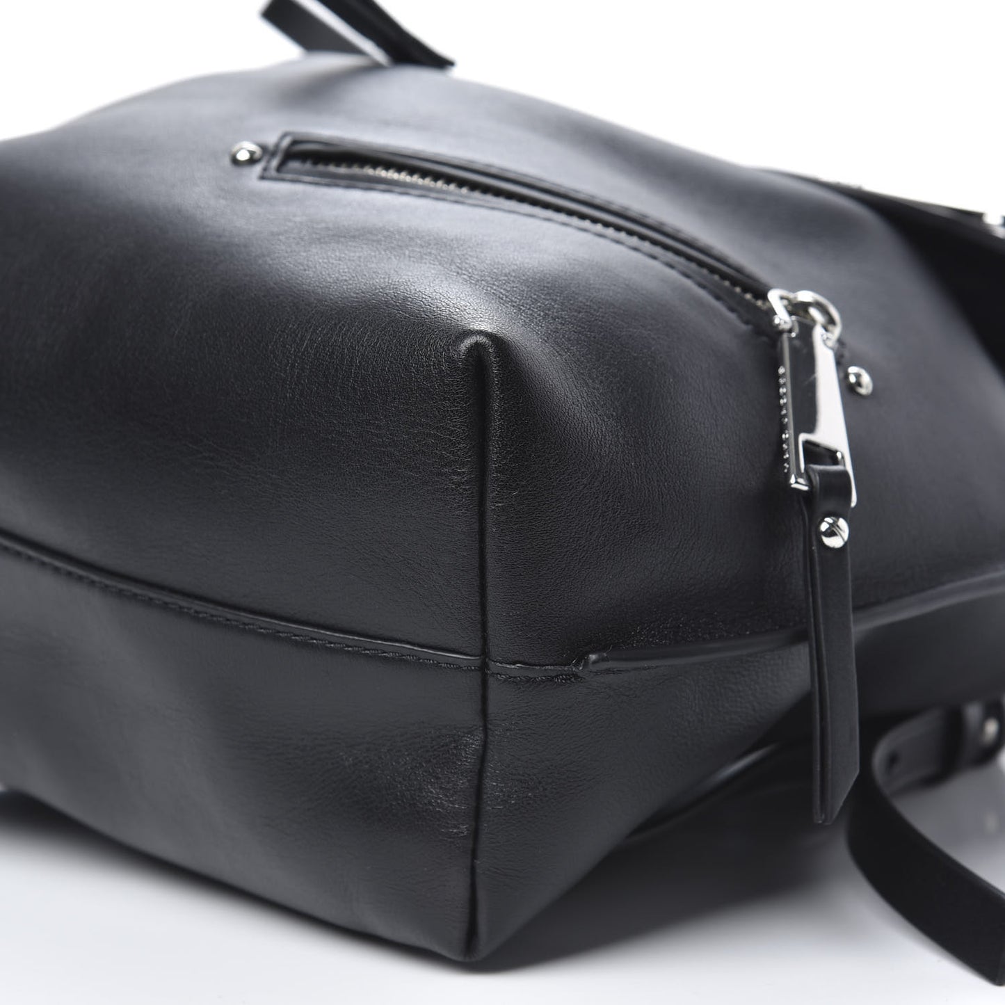 Lambskin Mid Zip Backpack Black