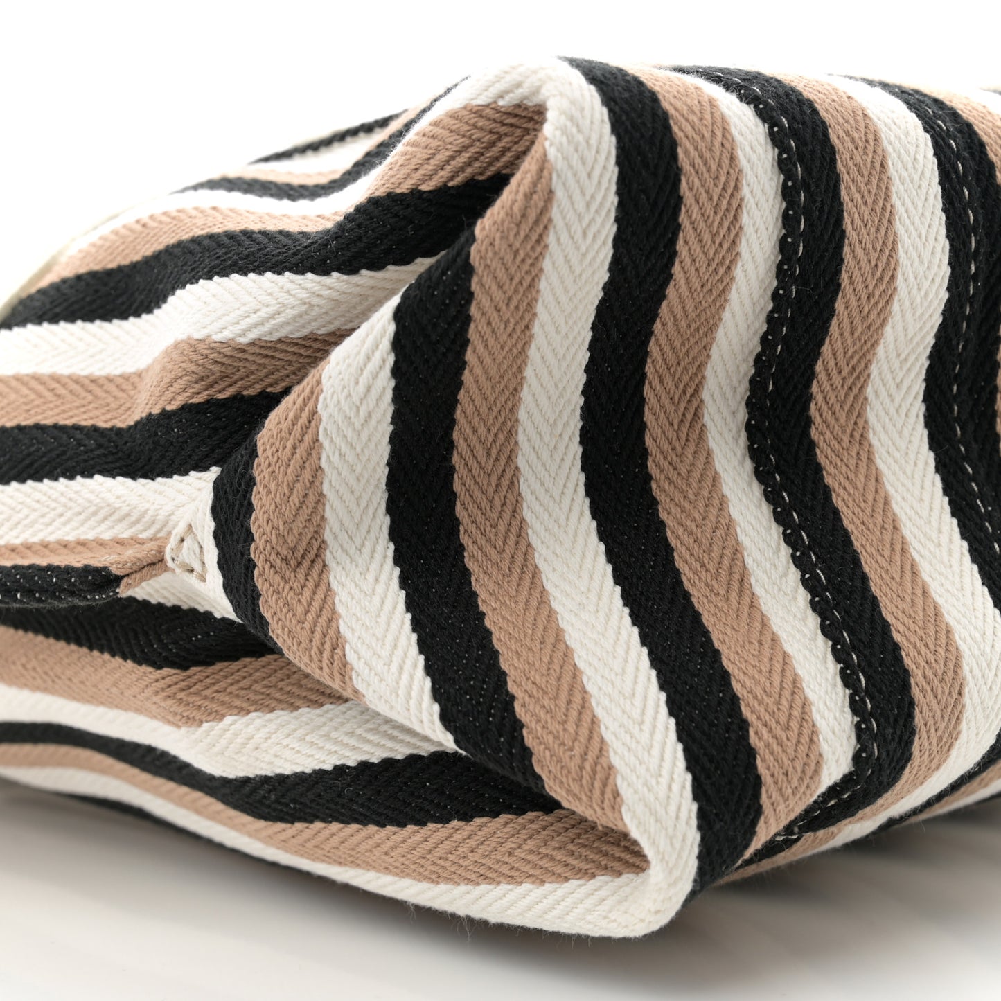 Jacquard Striped Beach Tote Bag Camel Multi