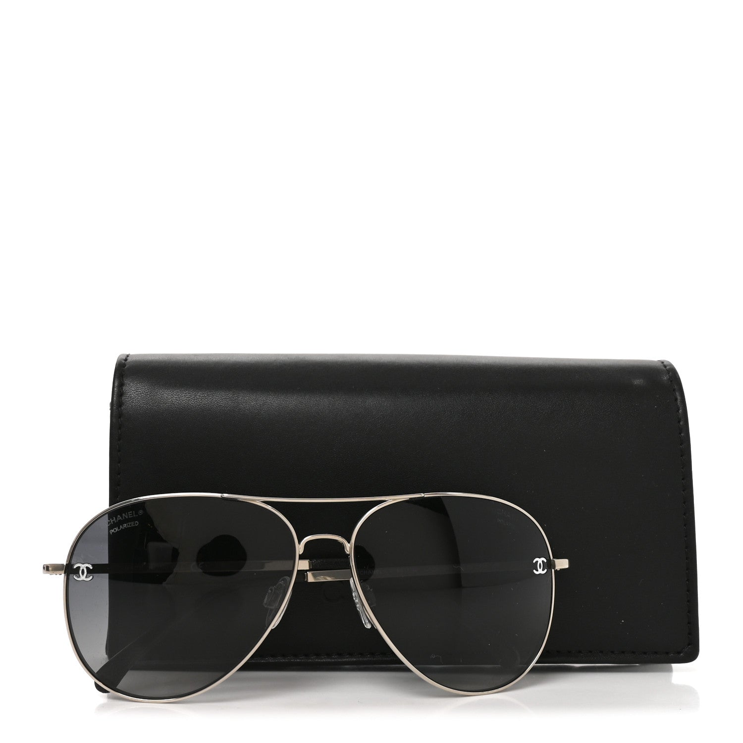 Chanel Metal Aviator CC Sunglasses 4189-T-Q Black 7 of 7