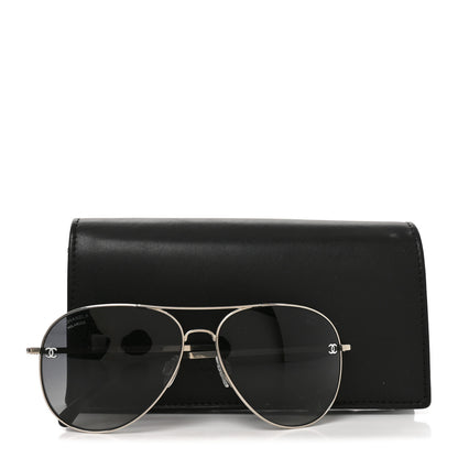 Chanel Metal Aviator CC Sunglasses 4189-T-Q Black 7 of 7