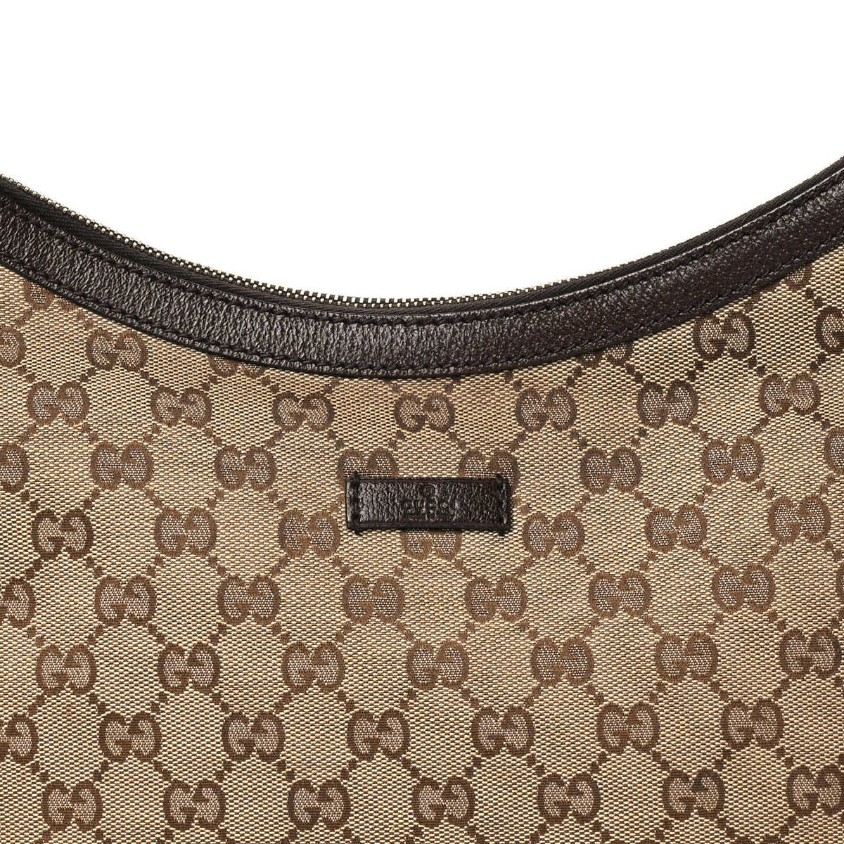 Gucci Monogram Web Medium Half Moon Hobo Dark Brown 8 of 10