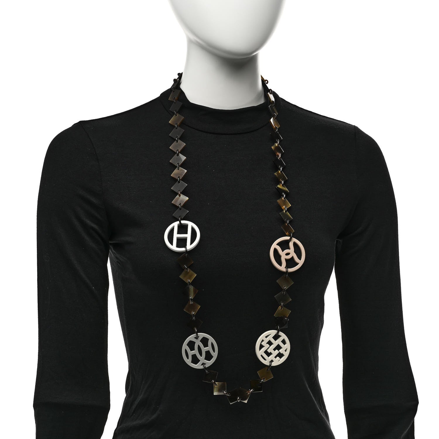 Hermes Buffalo Horn Lacquer Lena Necklace 2 of 6