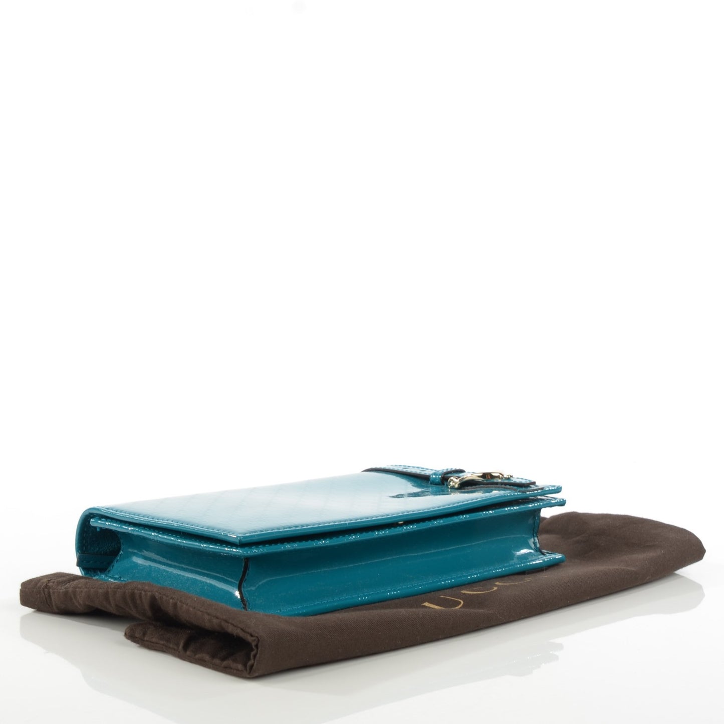 Patent Microguccissima Mini Nice Wallet Deep Cobalt