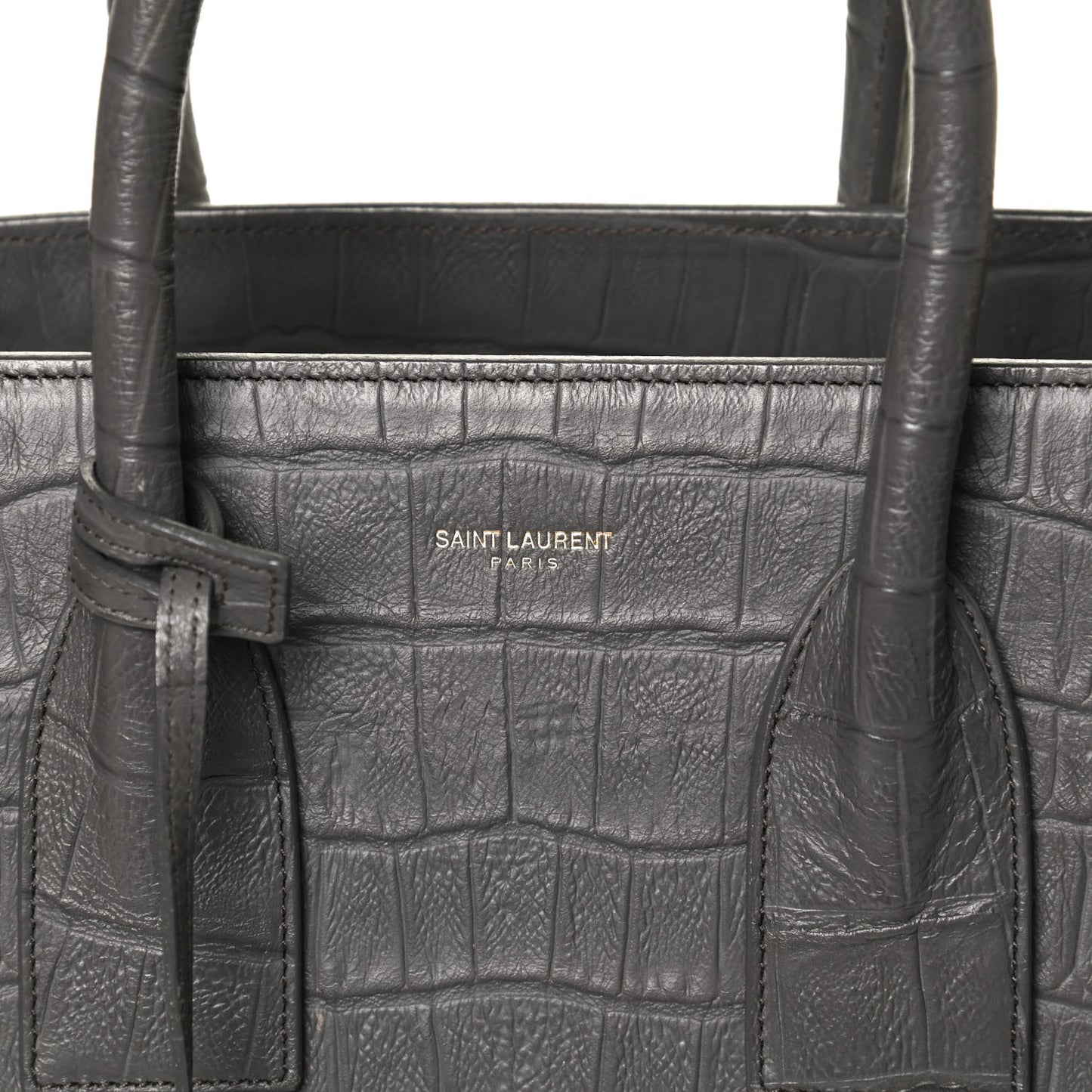 Calfskin Crocodile Embossed Small Sac De Jour Fog