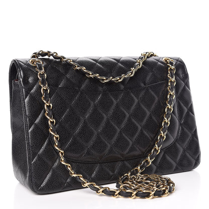 Chanel Caviar Quilted Jumbo Double Flap Black 3 of 19