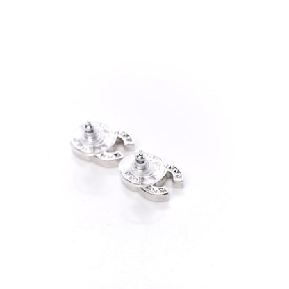 Chanel Baguette Crystal CC Earrings Silver 4 of 5