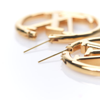 Louis Vuitton Metal Louise Hoop Earrings Gold 4 of 6