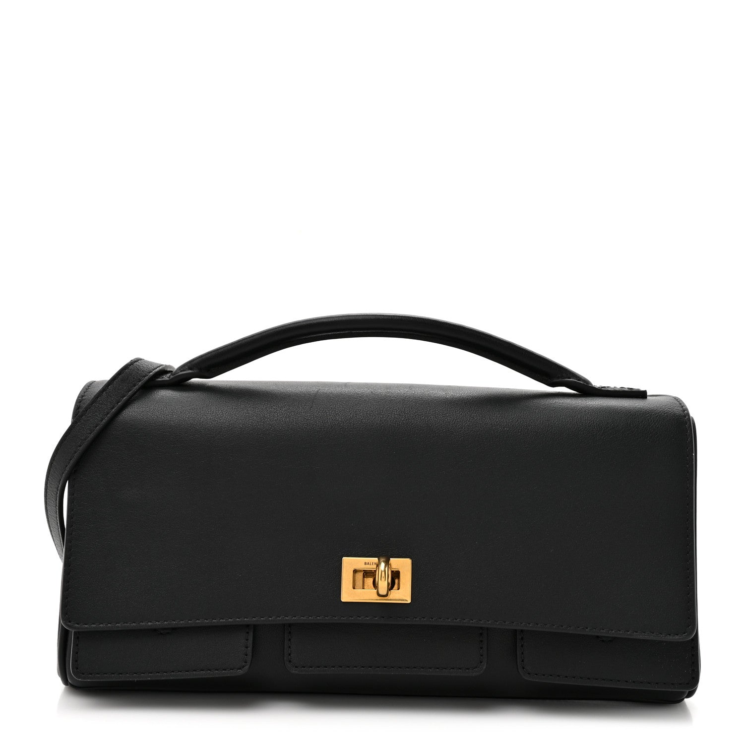 Balenciaga Smooth Calfskin Small Bel Air Clutch On Strap Black 1 of 11