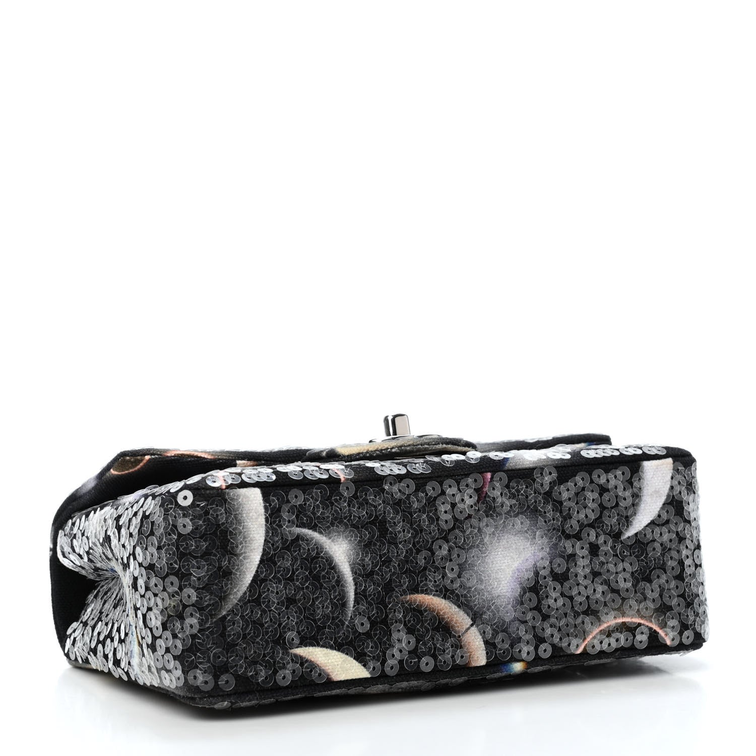 Chanel Canvas Sequin Mini Rectangular Flap Black 3 of 4