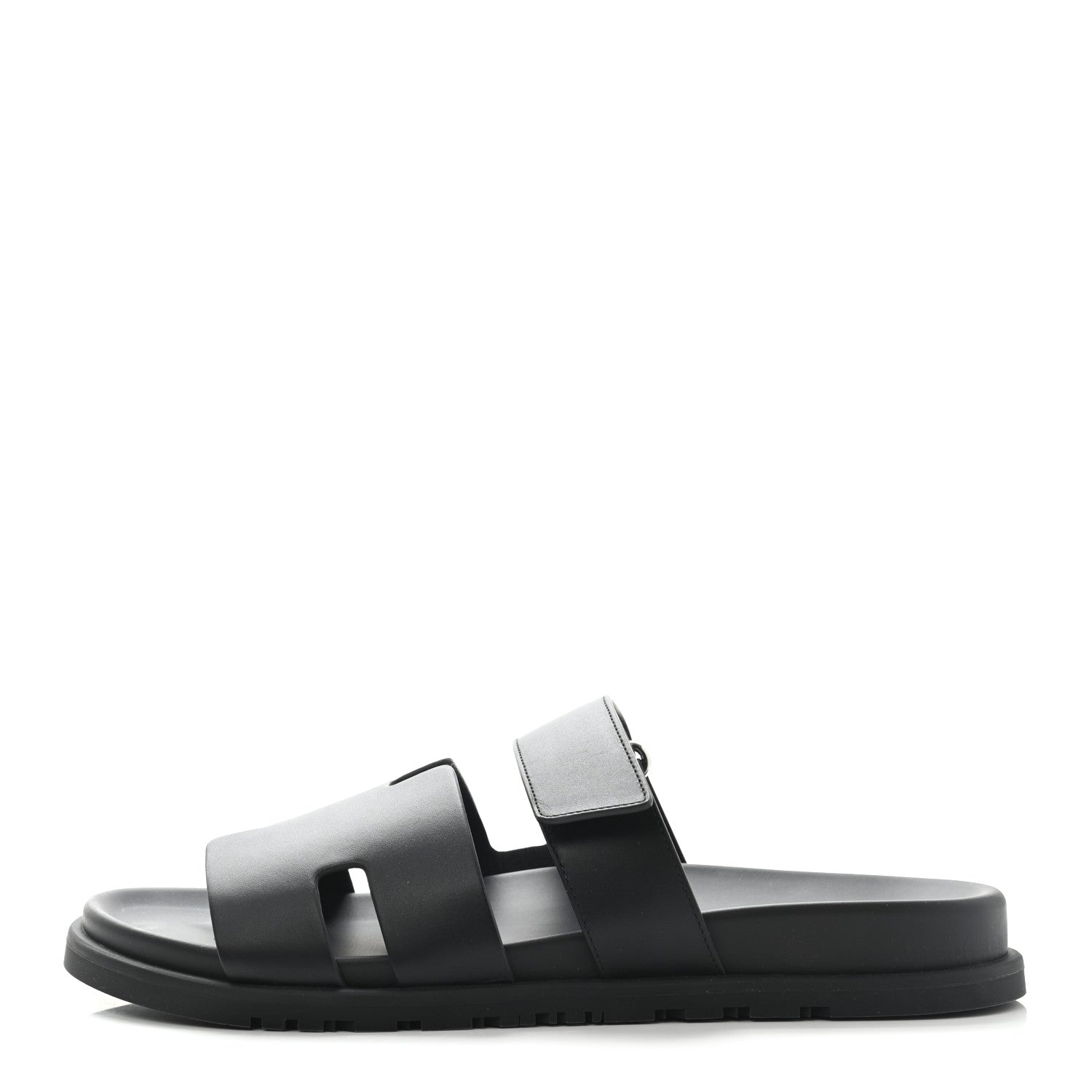 Hermes Calfskin Mens Chypre Sandals 43 Black 1 of 8