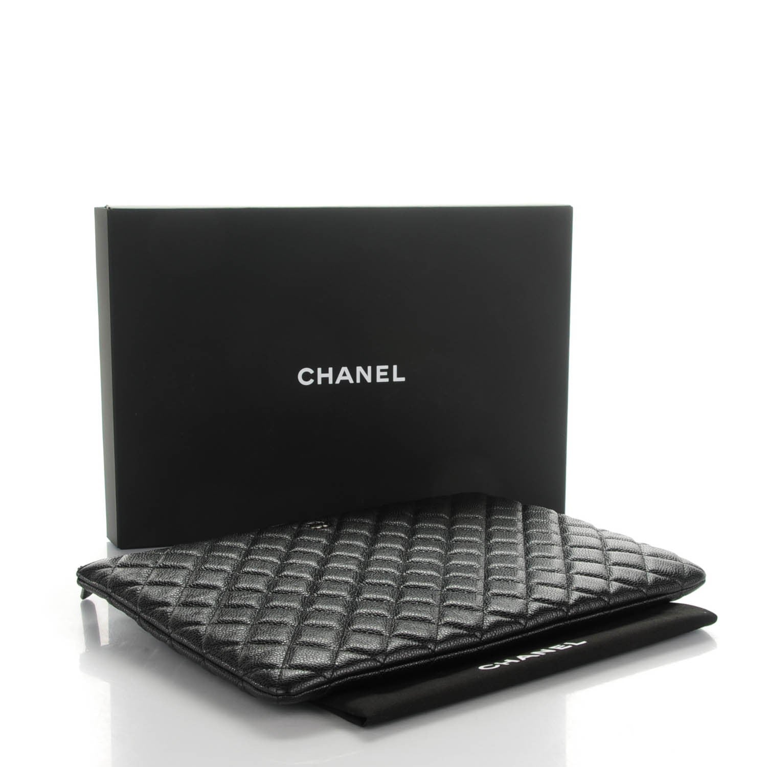 Chanel Caviar Quilted Large Cosmetic Case Black 4 of 7
