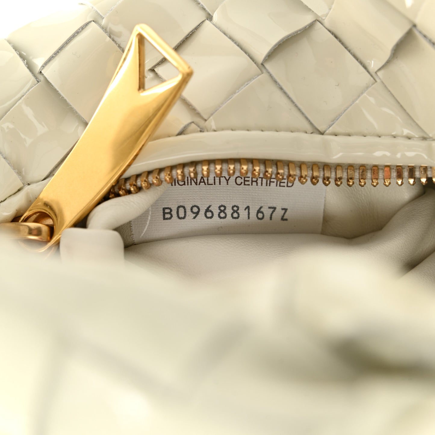 Patent Nappa Intrecciato Mini Jodie White