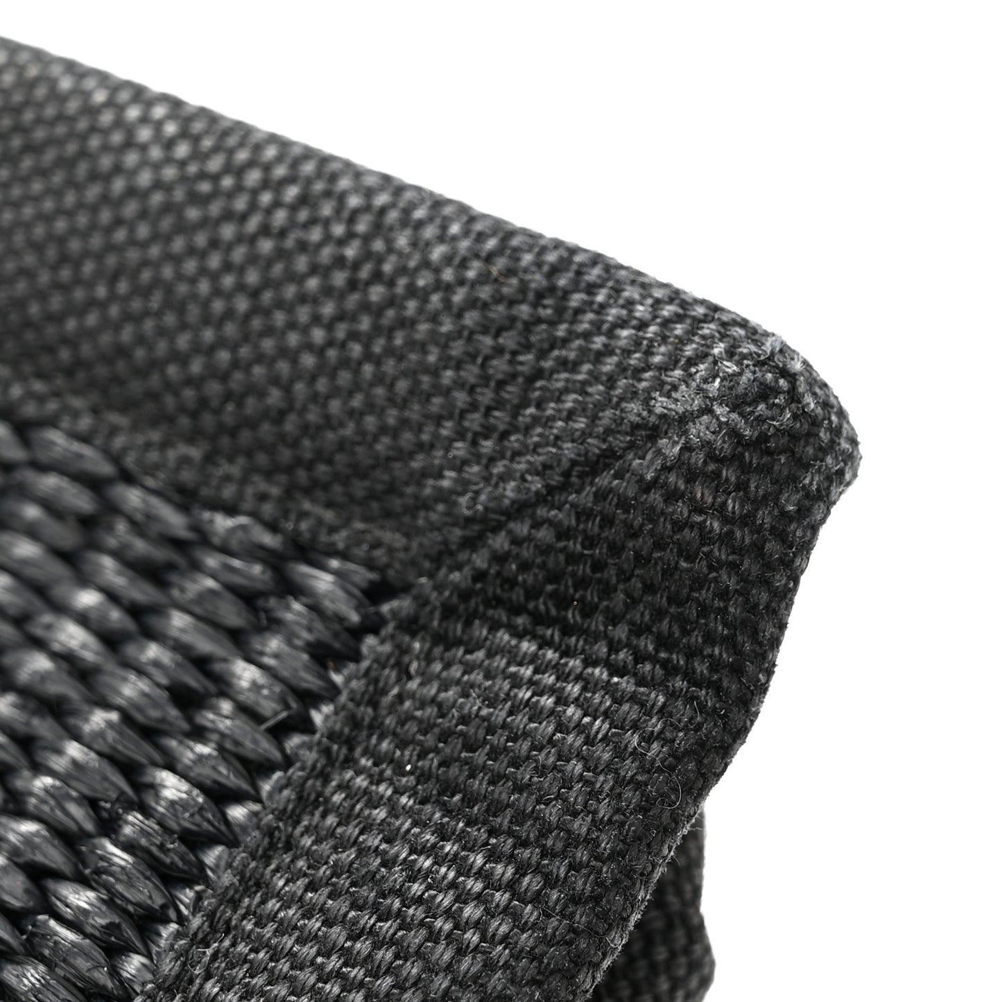 Raffia Linen Calfskin Small Rive Gauche Tote Black