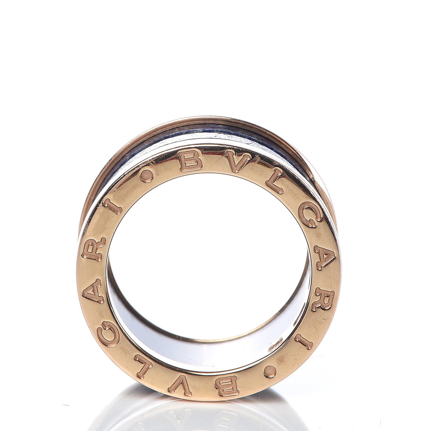 18K Rose Gold Lapis Lazuli B.Zero1 Four-Band Ring 50 5.5