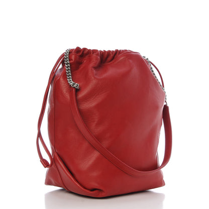 Saint Laurent Lambskin Teddy Drawstring Bag Eros Red 3 of 8