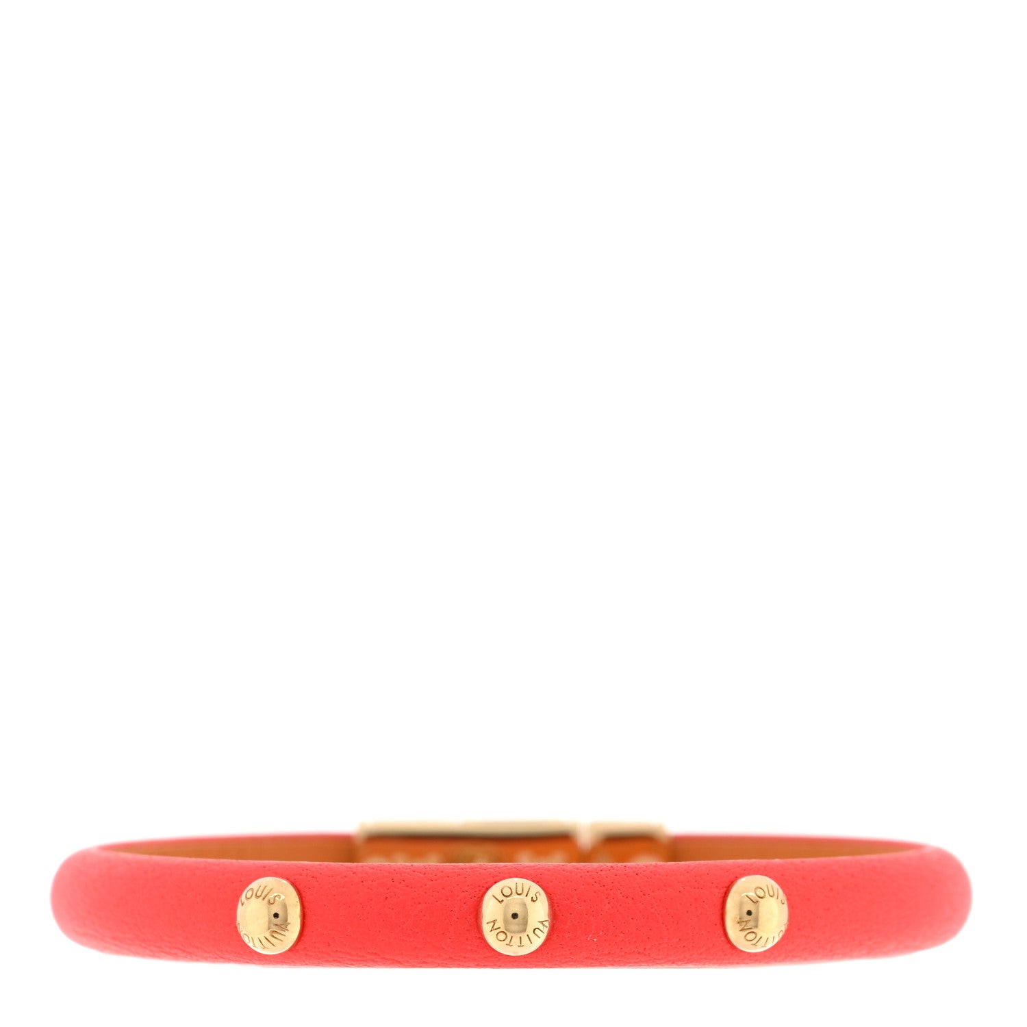 Louis Vuitton Calfskin Yummy LV Bracelet 17 Coral 1 of 3