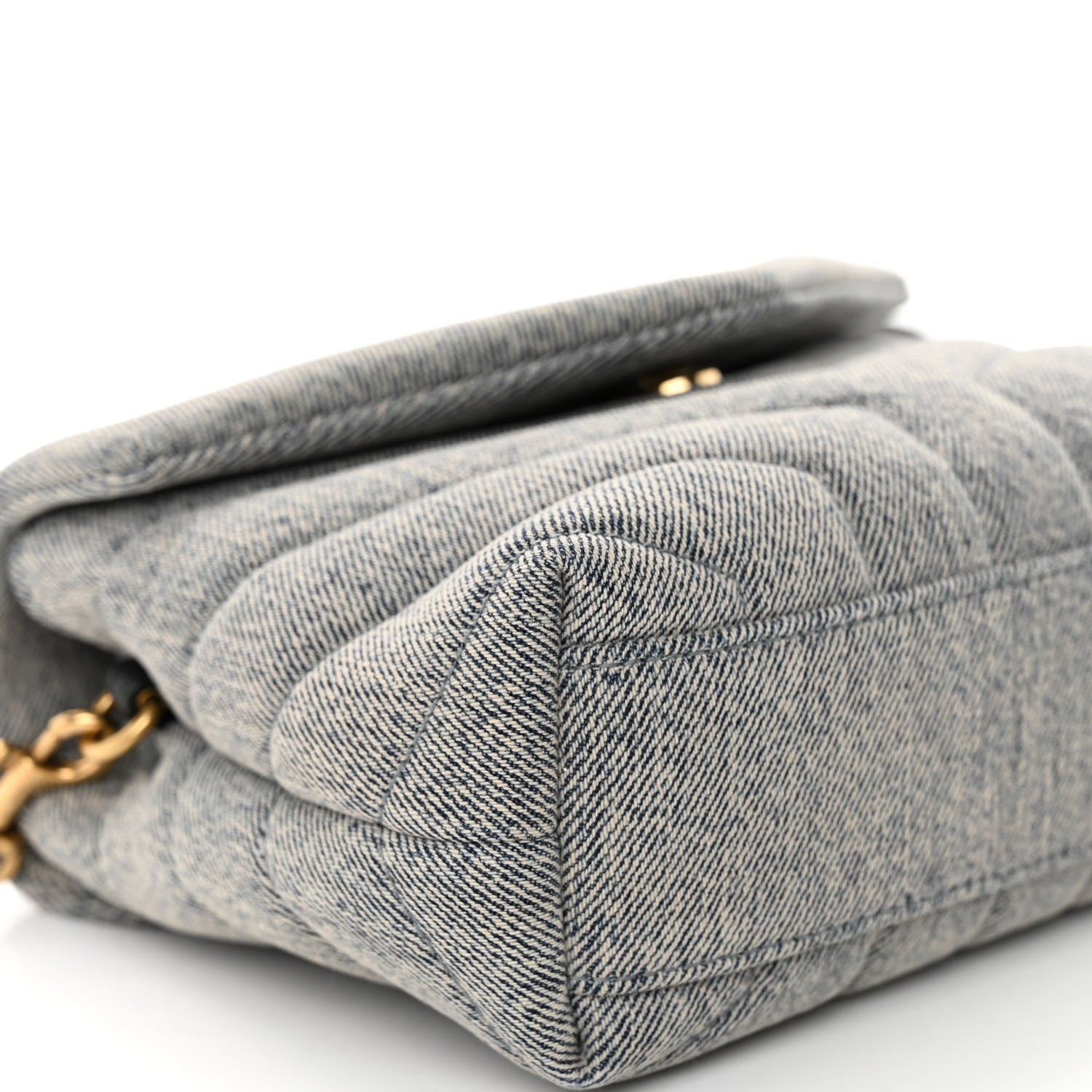 Saint Laurent Denim Y Quilted Monogram Toy Loulou Crossbody Bag Grey 8 of 9