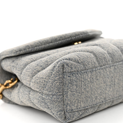 Saint Laurent Denim Y Quilted Monogram Toy Loulou Crossbody Bag Grey 8 of 9