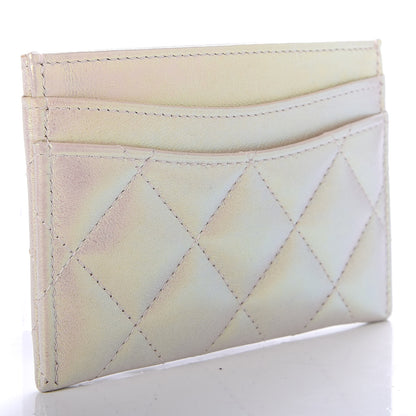 Chanel Iridescent Lambskin Quilted Card Holder Ivory 3 of 9
