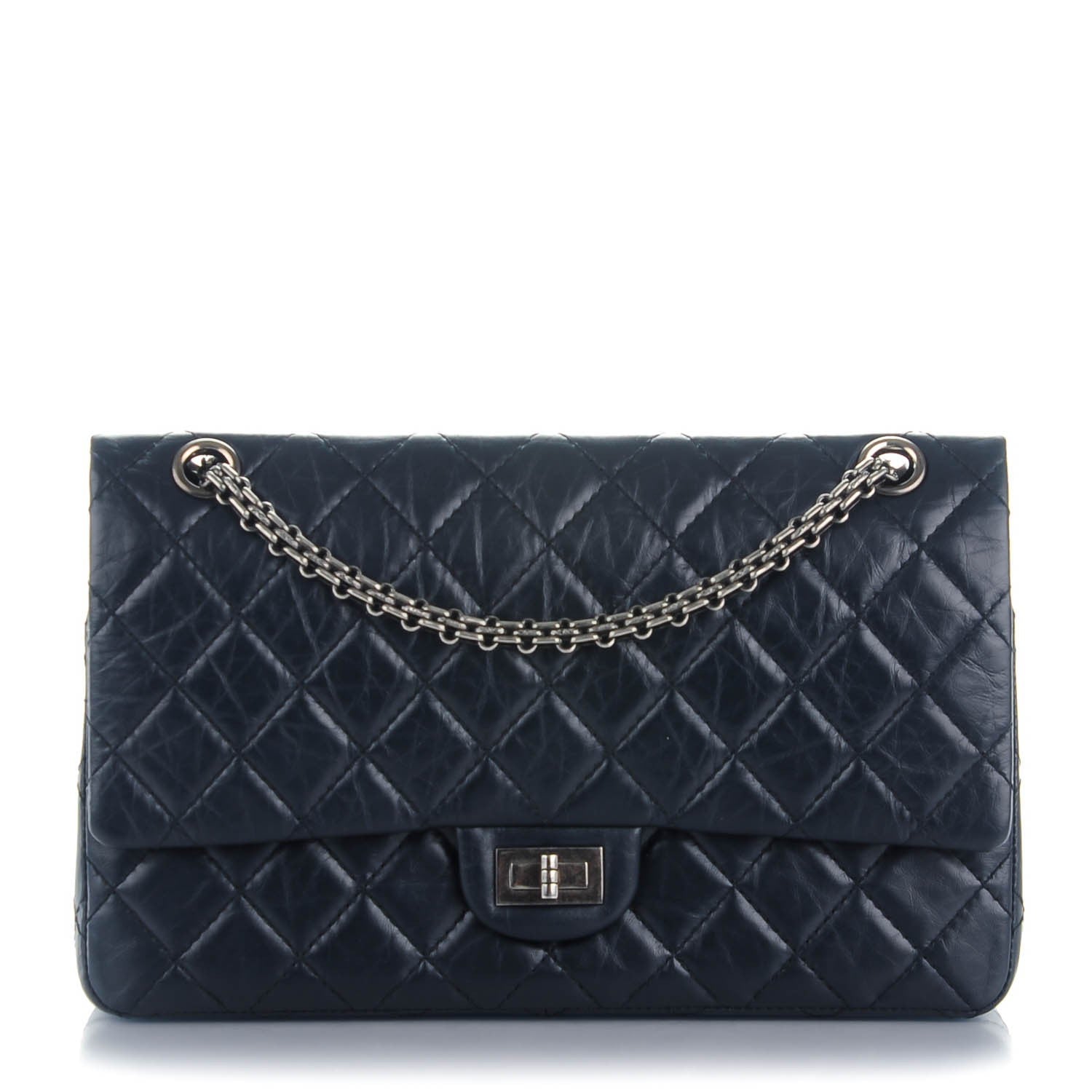 Chanel Aged Calfskin Quilted 2.55 Reissue 226 Flap Dark Navy Blue 1 of 7