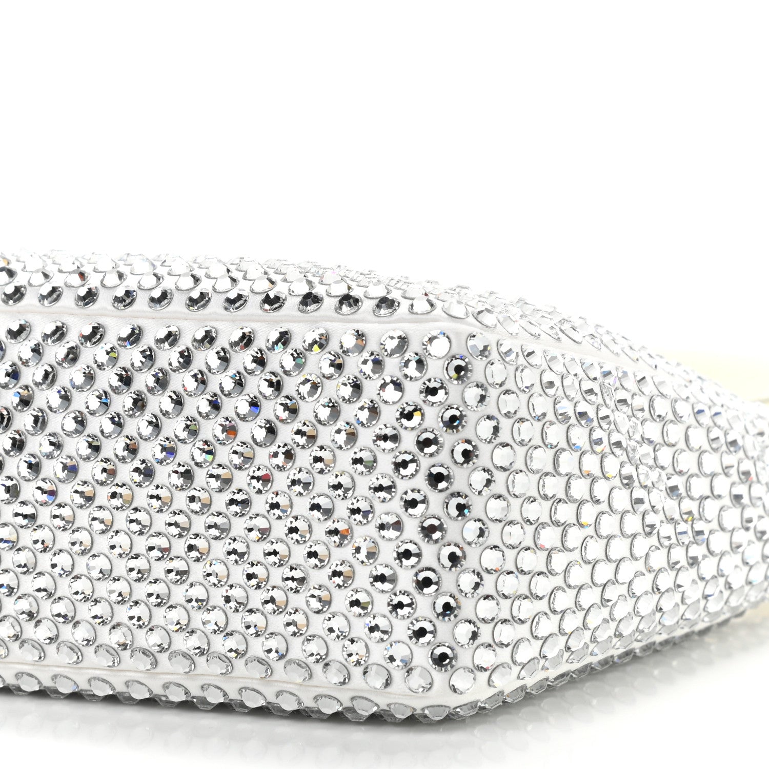 Prada Satin Crystal Mini Re-Edition 2000 Bag White 9 of 10