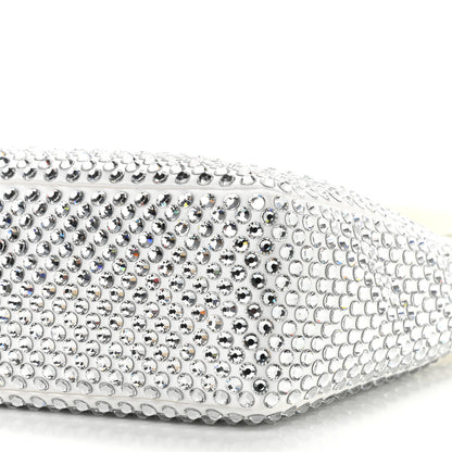 Prada Satin Crystal Mini Re-Edition 2000 Bag White 9 of 10
