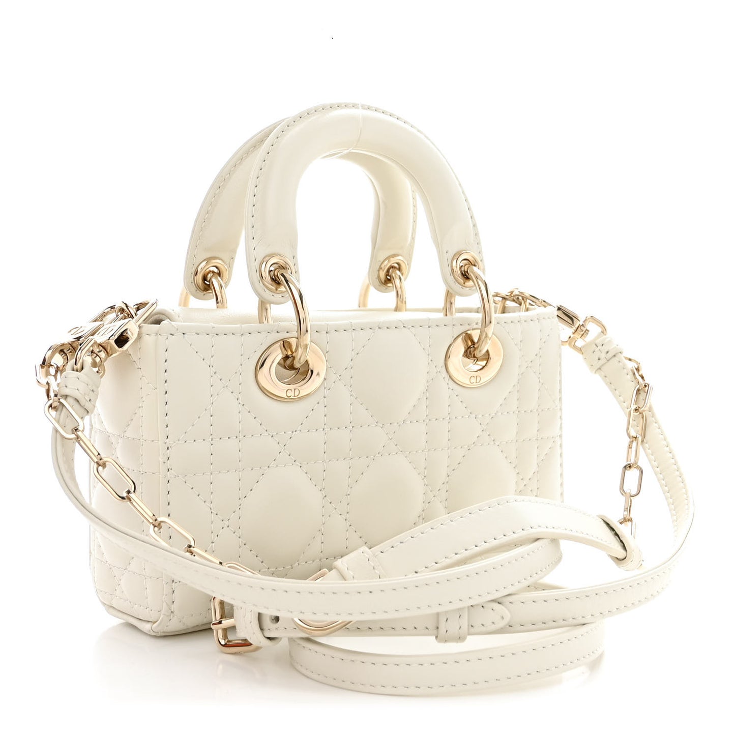 Lambskin Cannage Micro Lady D-Joy Latte