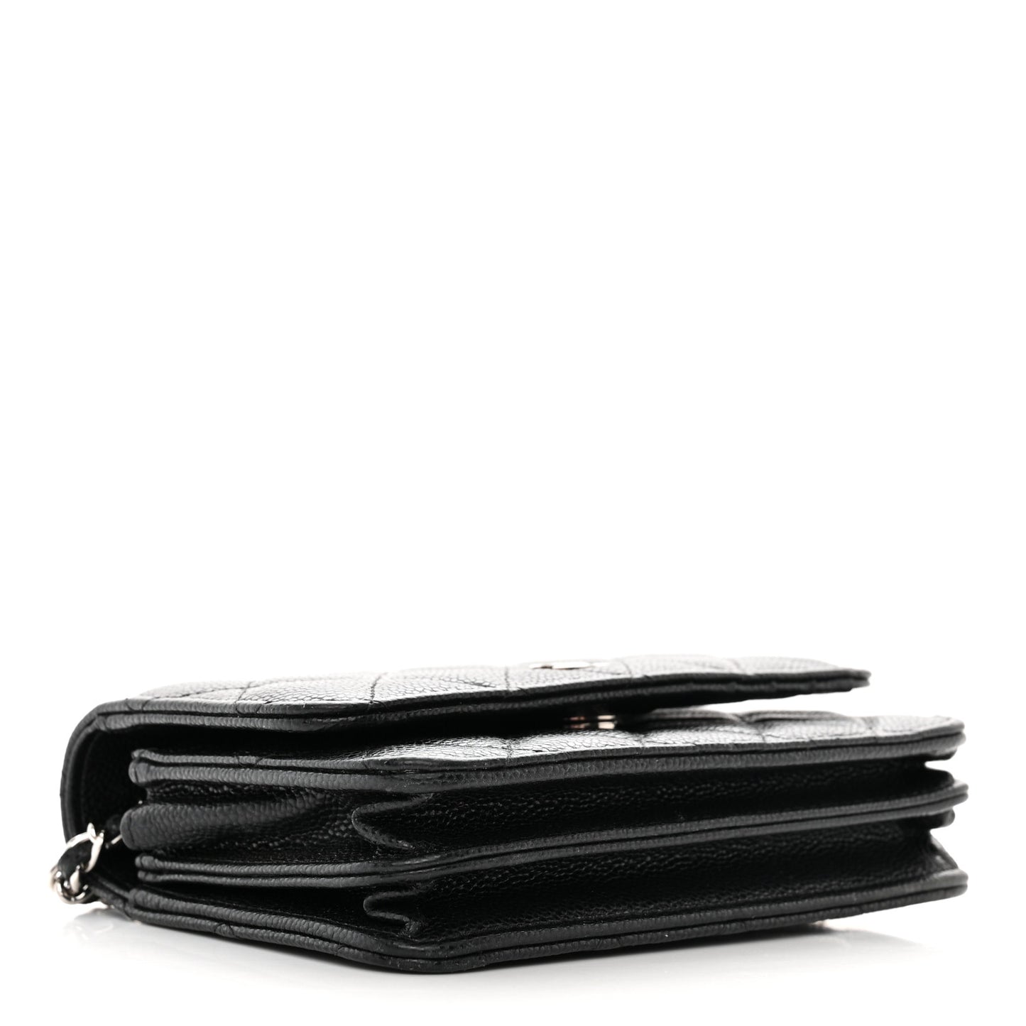 Caviar Quilted Mini Wallet On Chain WOC Black