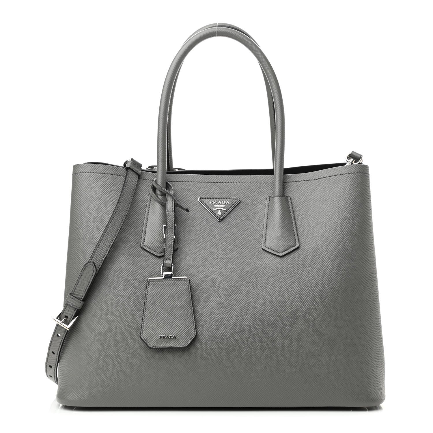 Prada Saffiano Cuir Large Double Bag Marmo 1 of 9