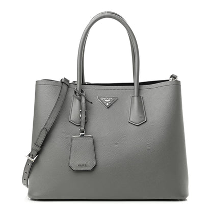 Prada Saffiano Cuir Large Double Bag Marmo 1 of 9
