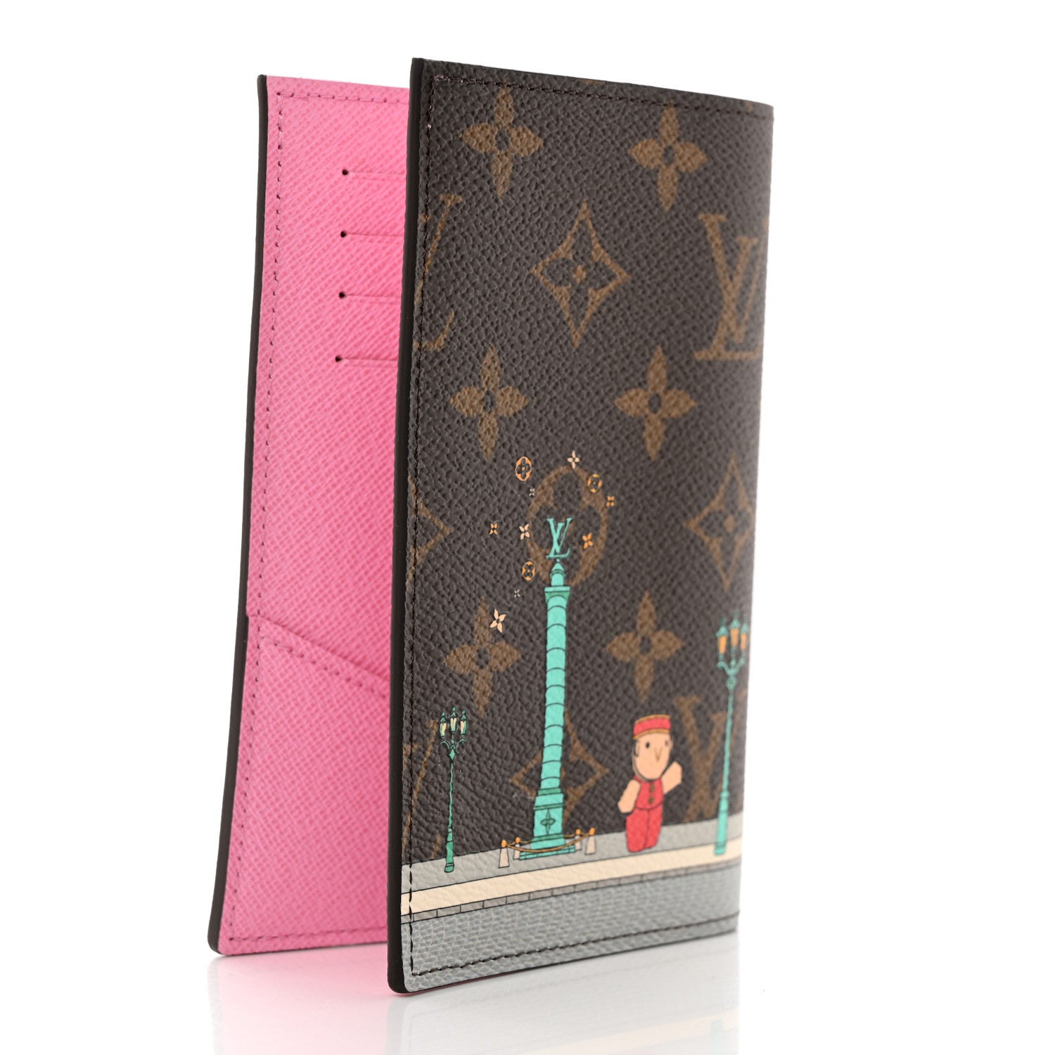 Louis Vuitton Monogram 2022 Christmas Animation Paris Passport Cover Pink 3 of 7