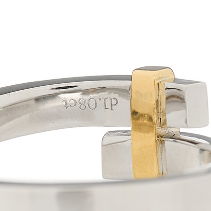 Tiffany 18K Yellow Gold Platinum Diamond Edge Bypass Ring 62 10 5 of 5