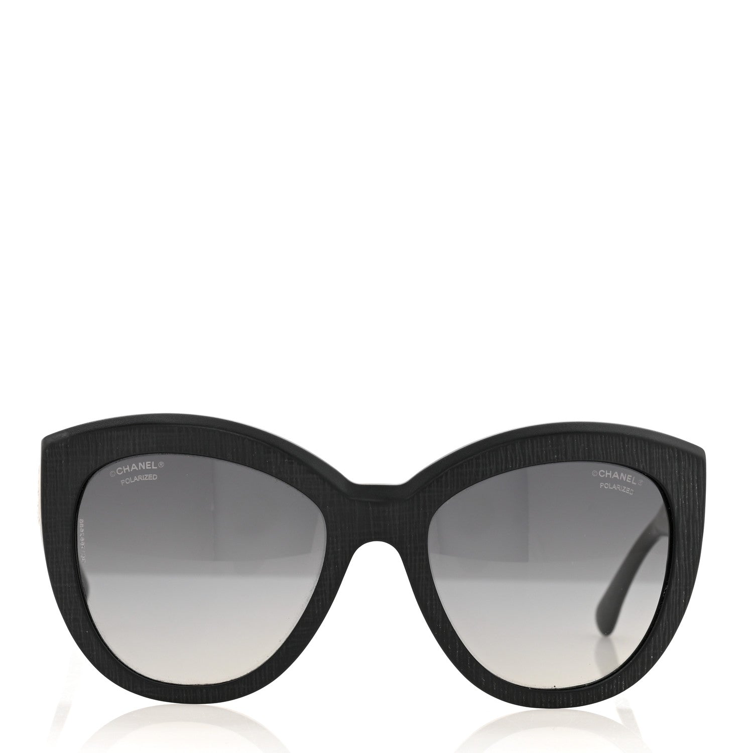 Chanel Tweed Effect CC Polarized Butterfly Signature Sunglasses 5332 Black 2 of 6