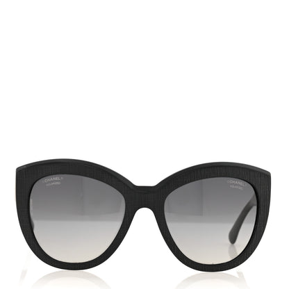 Chanel Tweed Effect CC Polarized Butterfly Signature Sunglasses 5332 Black 2 of 6