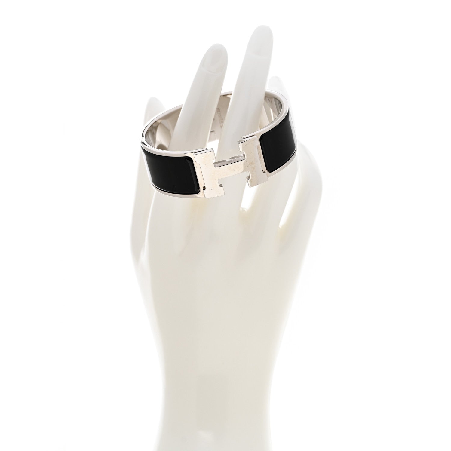 Hermes Enamel Wide Clic Clac H Bracelet GM Black 2 of 6