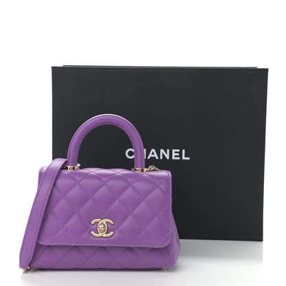 Chanel Caviar Quilted Extra Mini Coco Handle Flap Purple 11 of 11