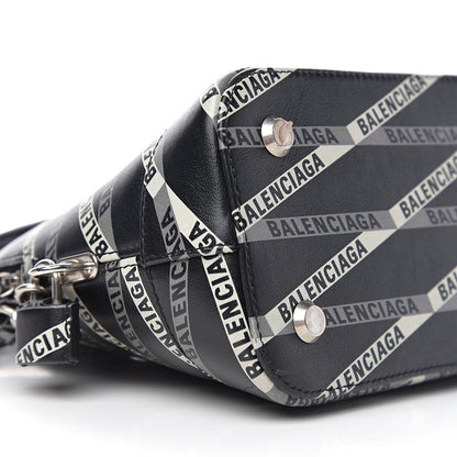 Balenciaga Calfskin Losange Monogram S Ville Top Handle Bag Black Grey 10 of 11