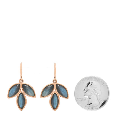 Irene Neuwirth 18K Rose Gold Labradorite 3-Leaf Drop Earrings 2 of 4